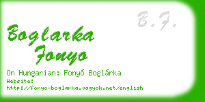 boglarka fonyo business card